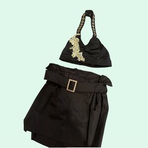 black two piece skirt costume